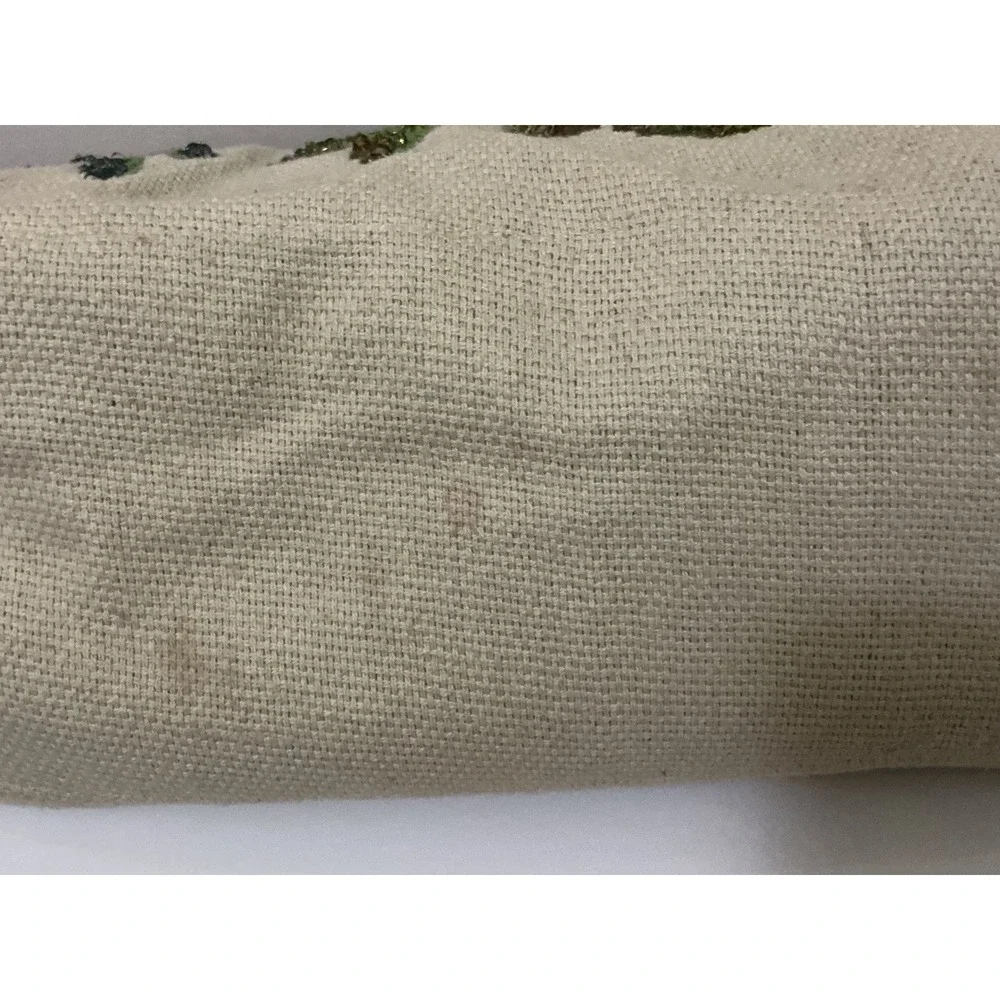 Miss Albright Anthropologie Bird Needlepoint Canvas Satchel Bag‎ Cream Floral